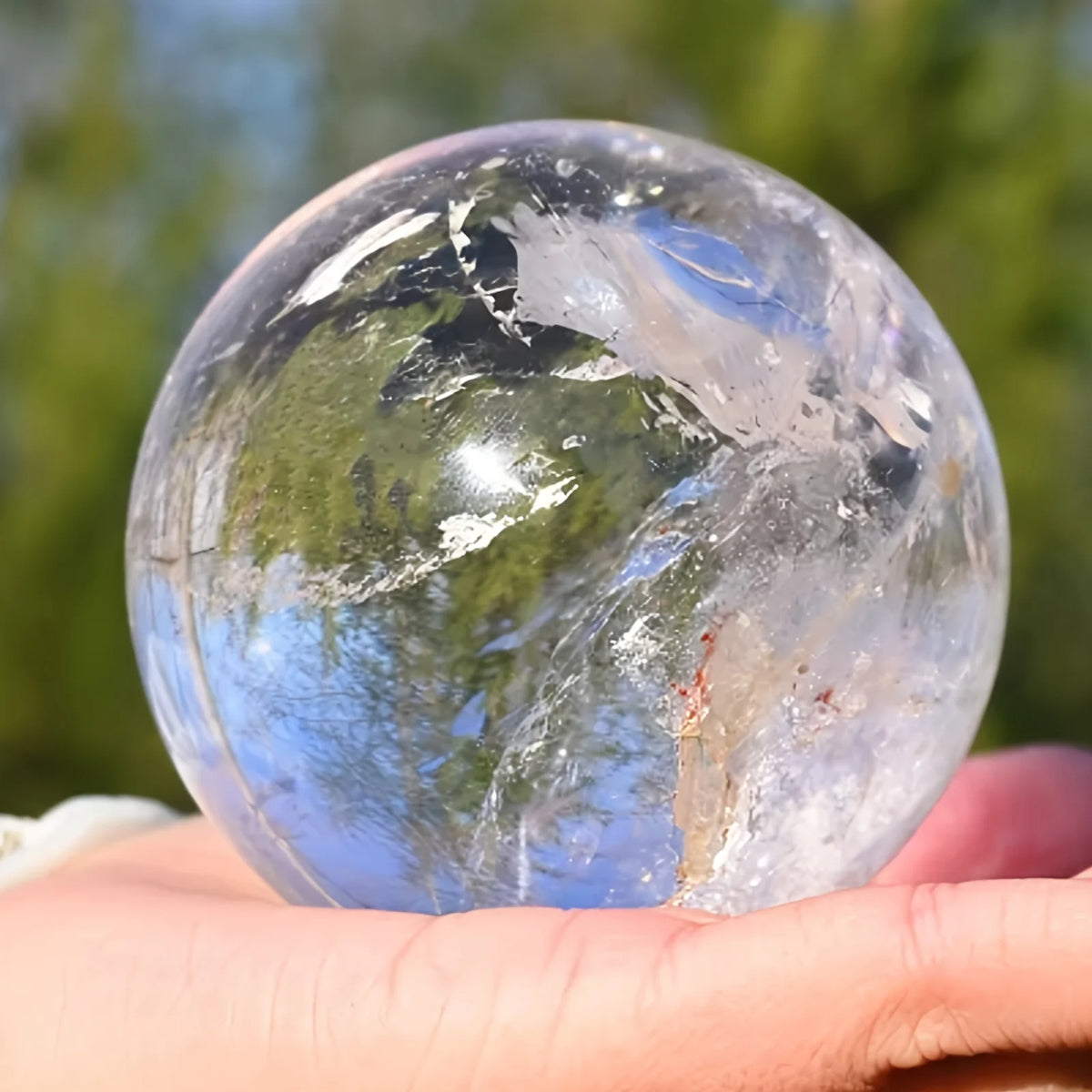 CrystalHola Clear Quartz Sphere For Elegant Home Decor Gifts