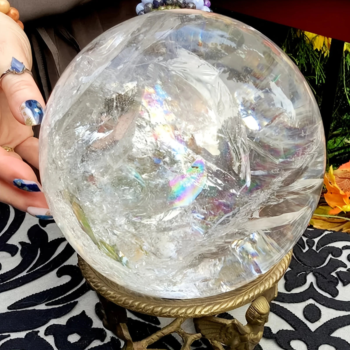 CrystalHola Clear Quartz Sphere For Elegant Home Decor Gifts