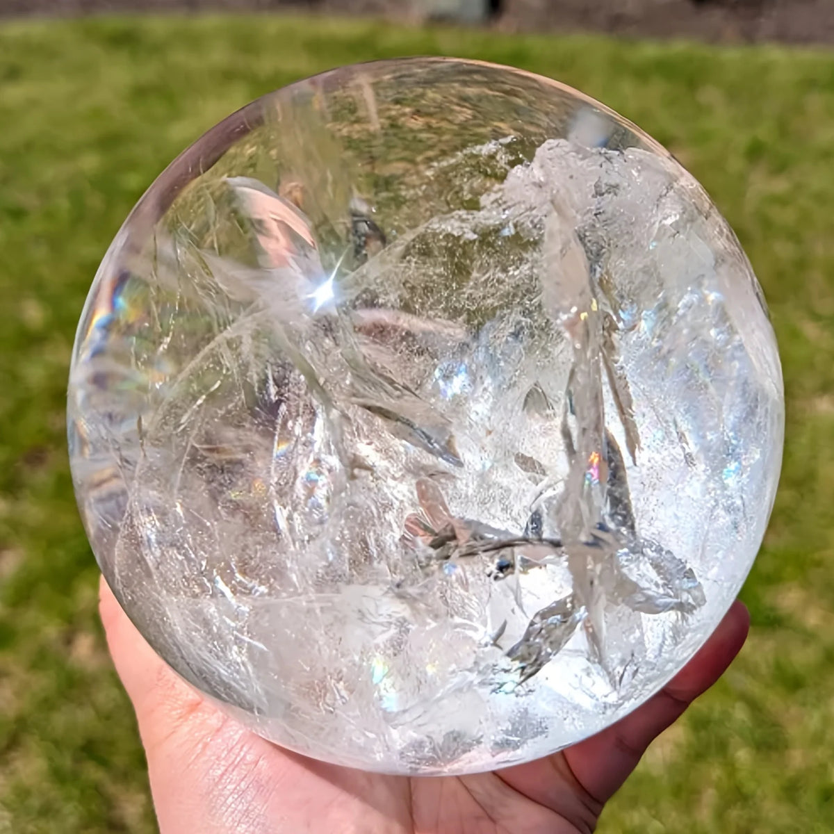 CrystalHola Clear Quartz Sphere For Elegant Home Decor Gifts