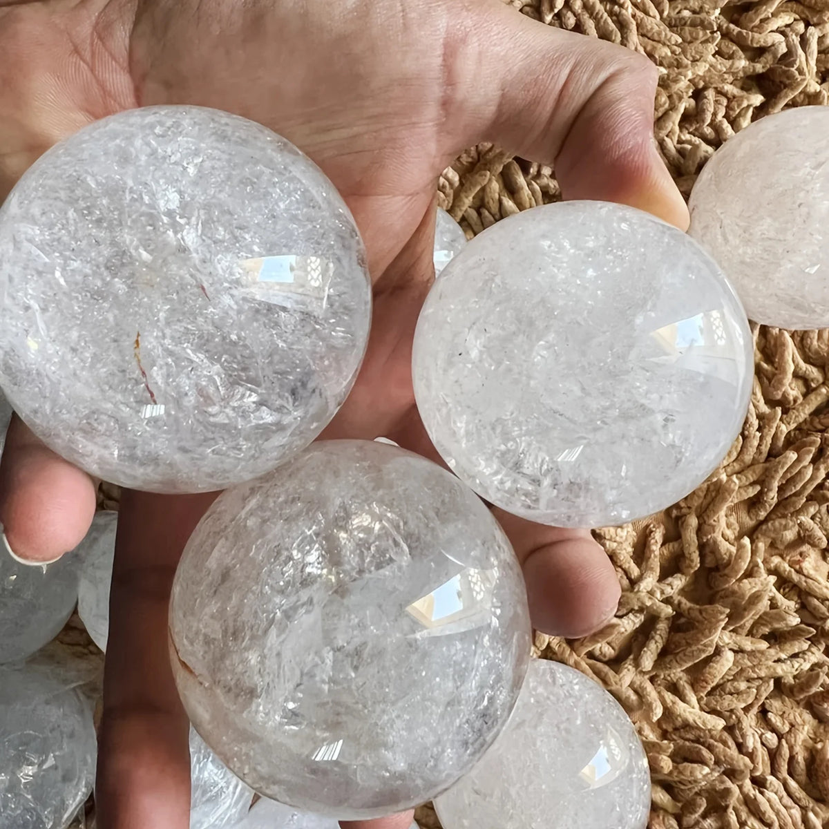 CrystalHola Clear Quartz Sphere For Elegant Home Decor Gifts