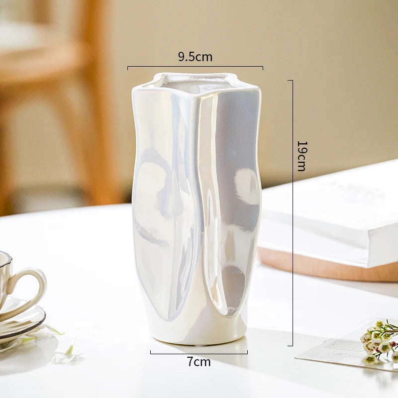 Luxury Electroplated Ceramic Vase for Elegant Flower Arrangements and Decor