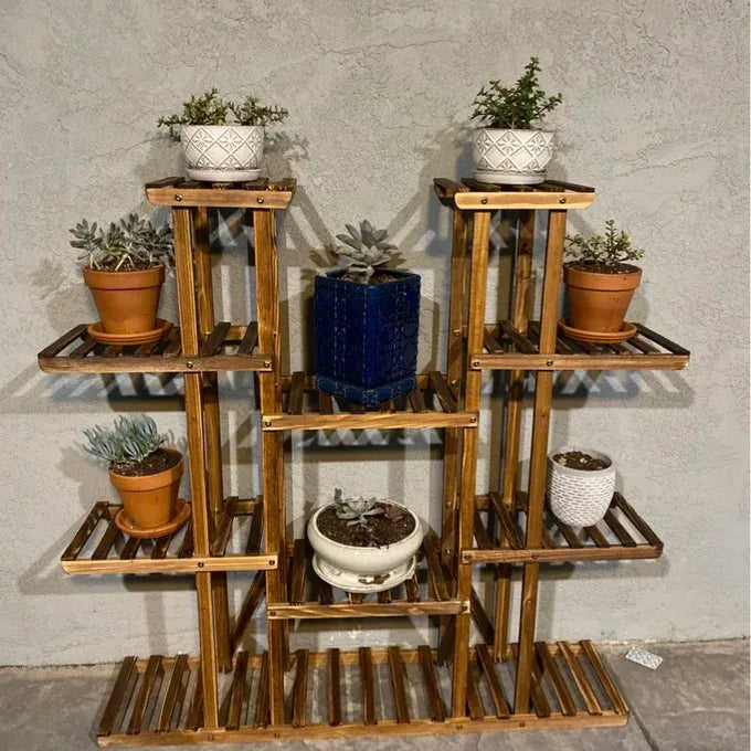 Wisfor Wooden Multi Tier Plant Stand Indoor Outdoor Rack