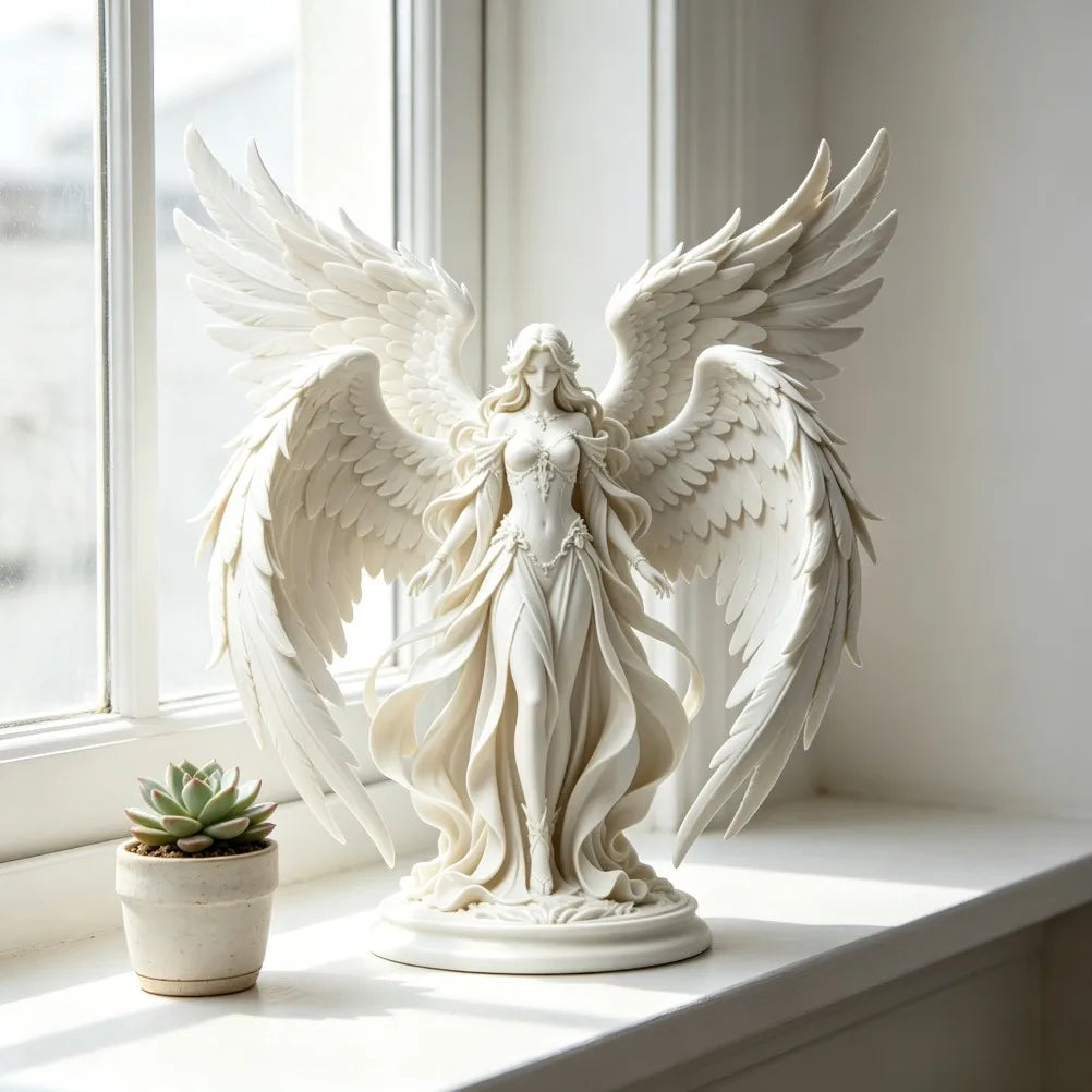 Four Wing Guardian Angel 3D Printed Desktop Home Decor Figurine