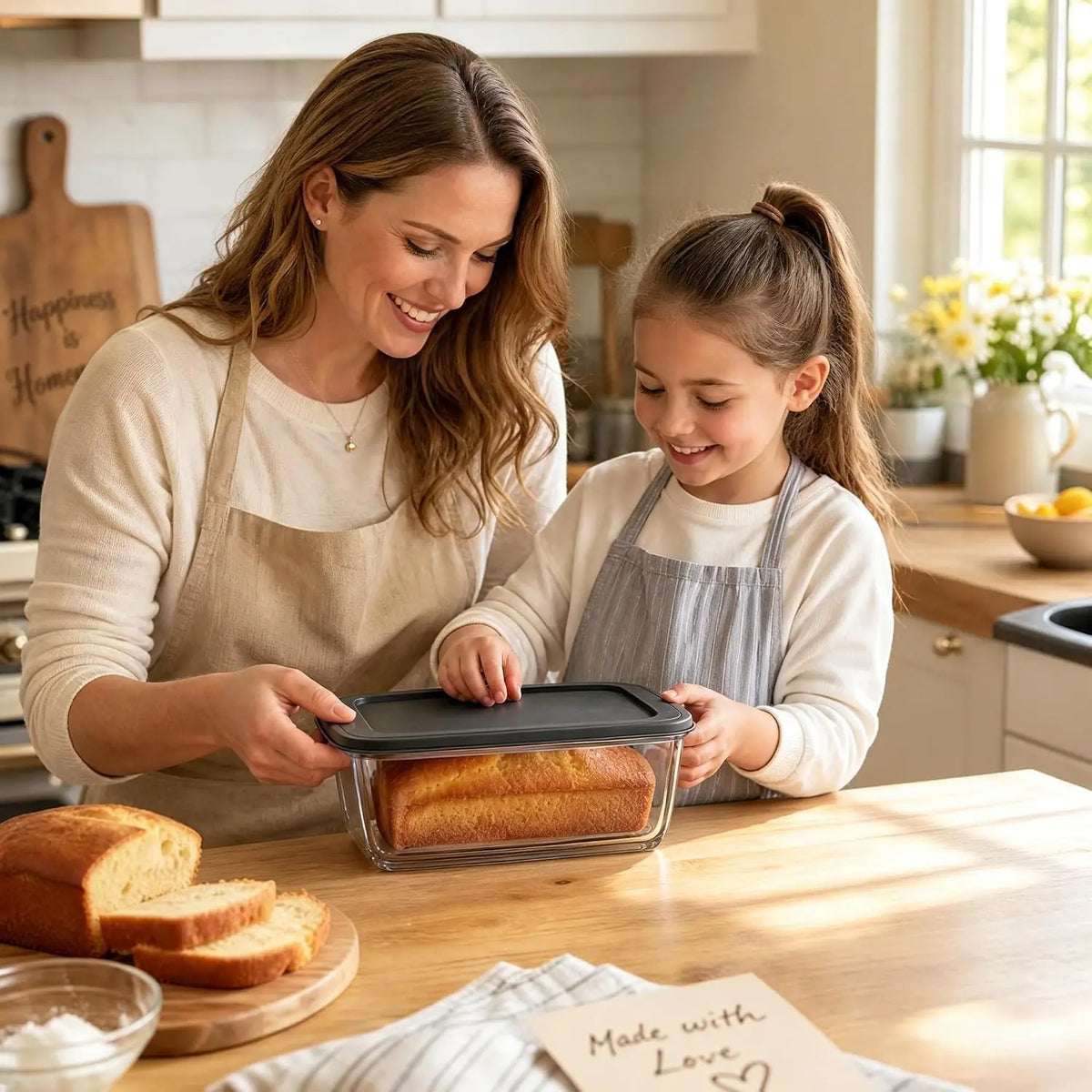 Glass Loaf Pan With Lid For Baking Storing And Serving