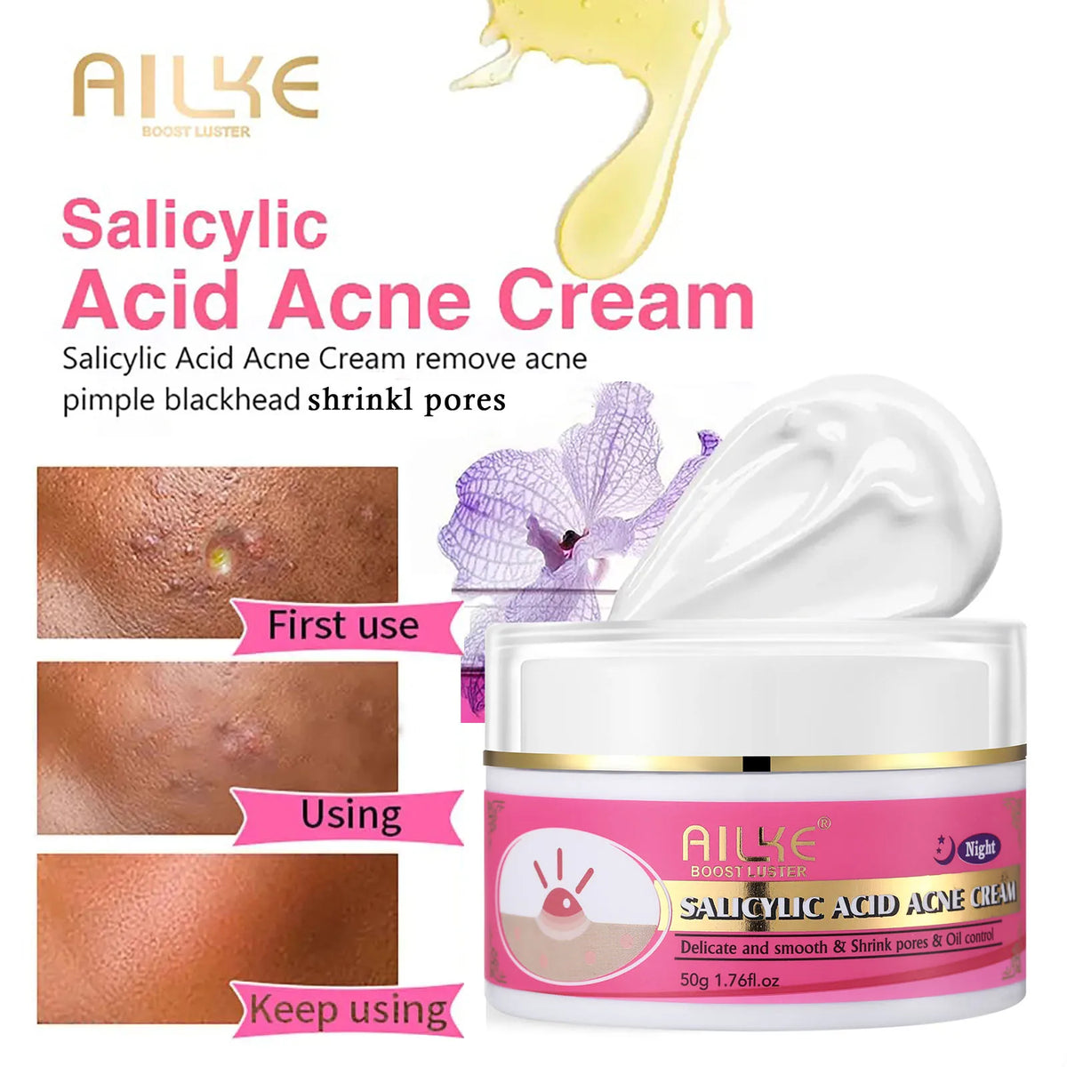 AILKE Natural Brightening Cream Set Removes Stains and Acne
