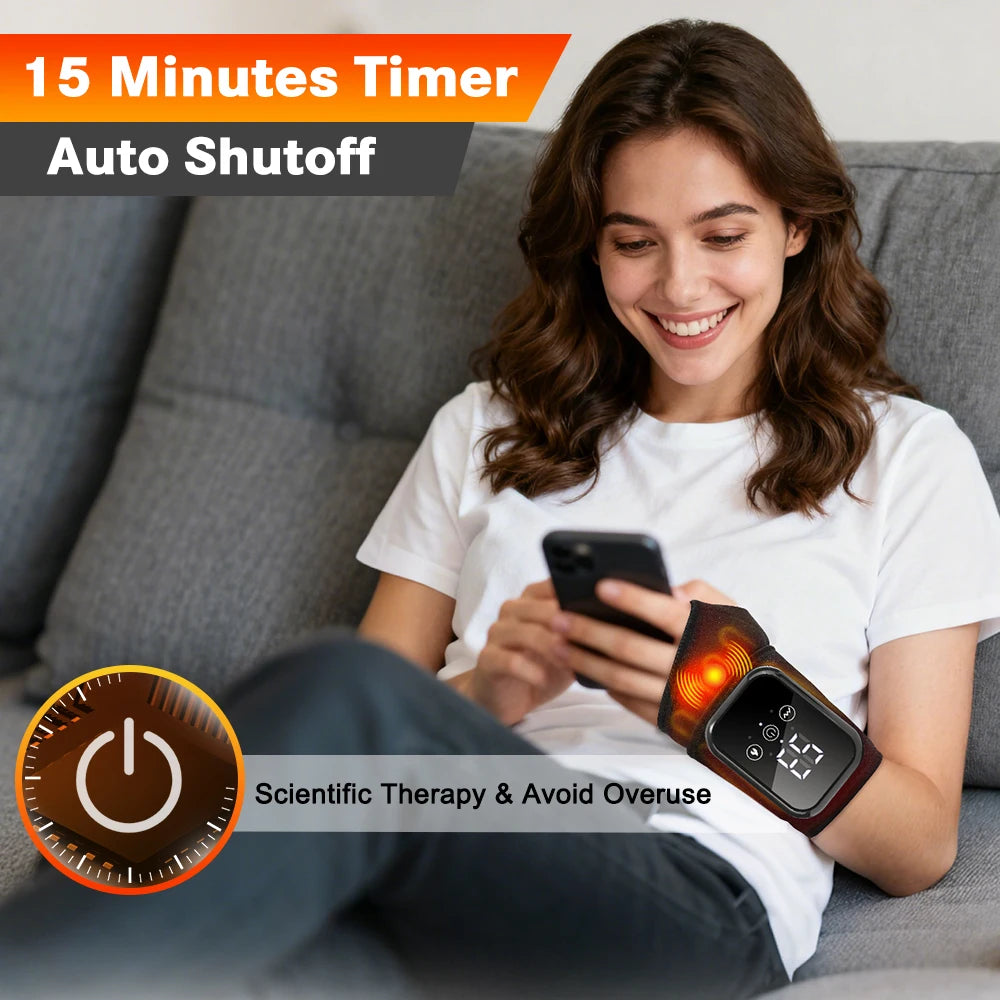 Agdoad Electric Heating Wrist Massager With Vibration Brace Wrap
