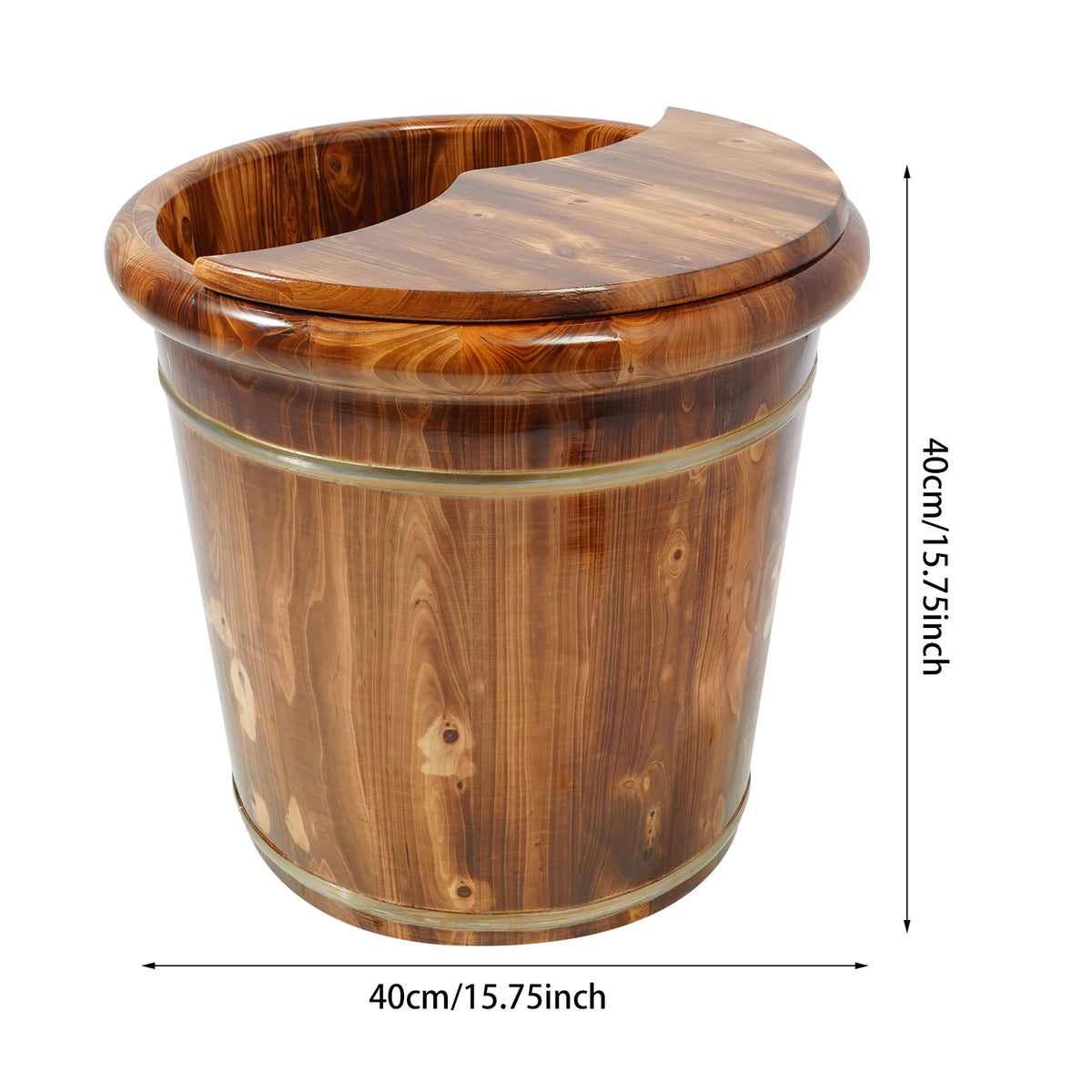 Natural Solid Wood Foot Bath Featuring Integrated Massaging Beads
