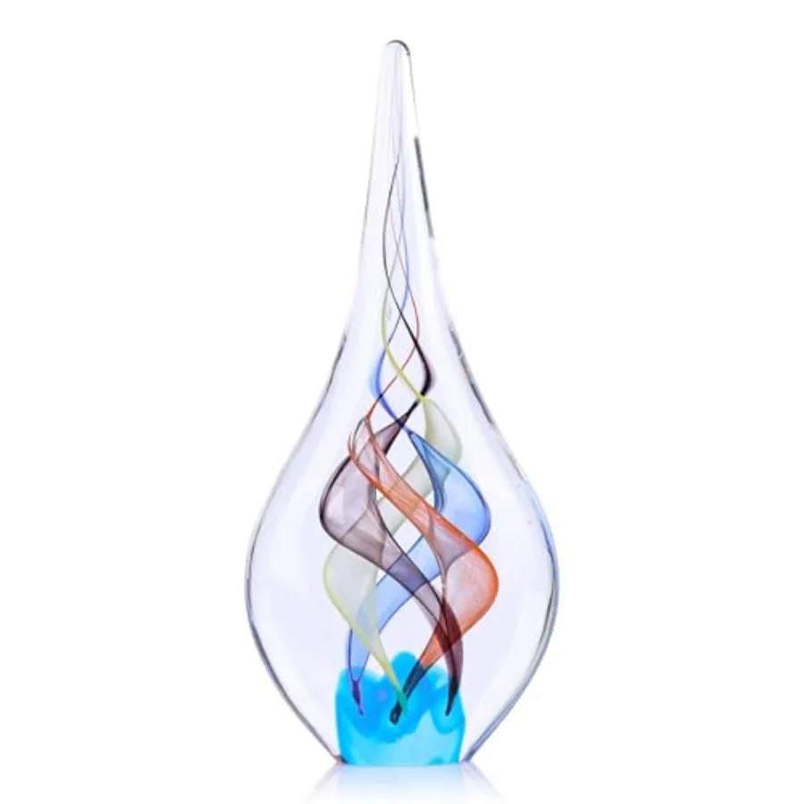 Modern Hand Blown Glass Sculpture Paperweight For Office Desk Decor