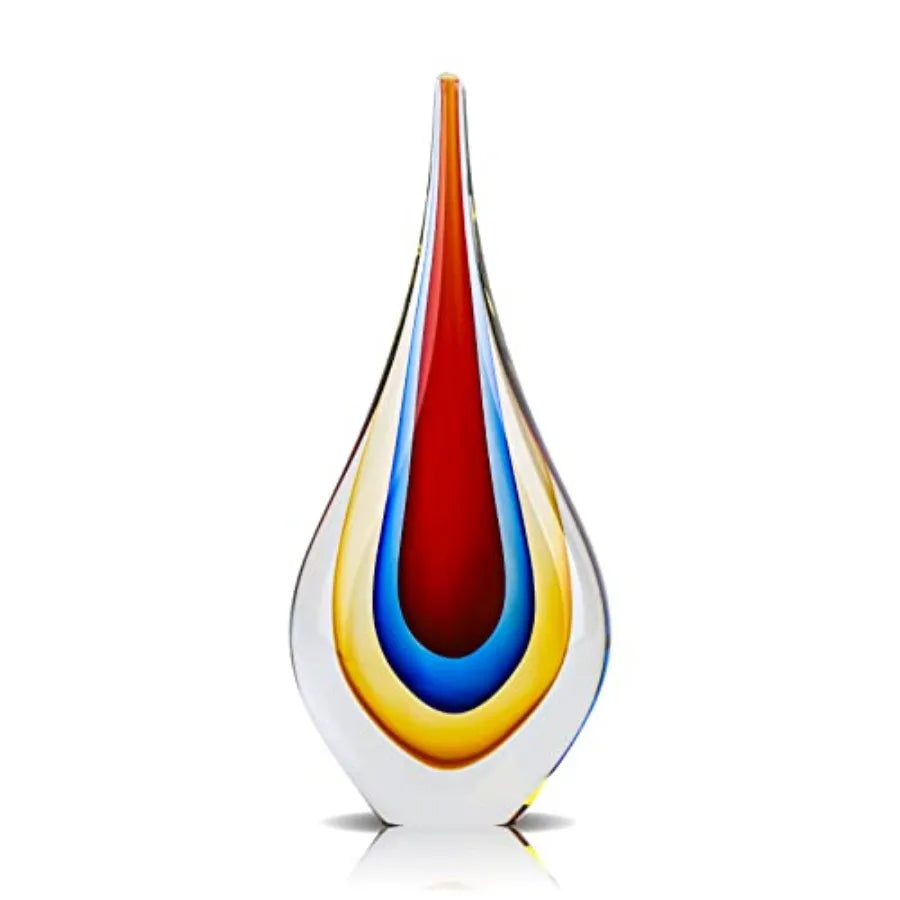 Modern Hand Blown Glass Sculpture Paperweight For Office Desk Decor