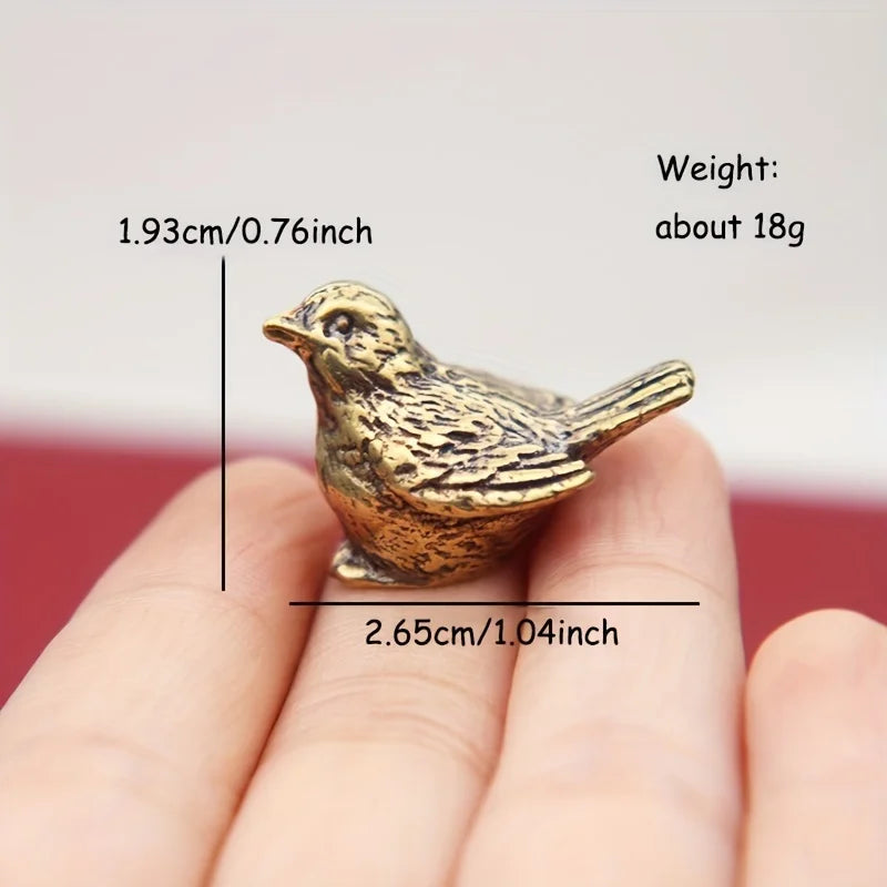 Elegant Brass Sparrow Desk Figurine For Modern Home Decor Gifts
