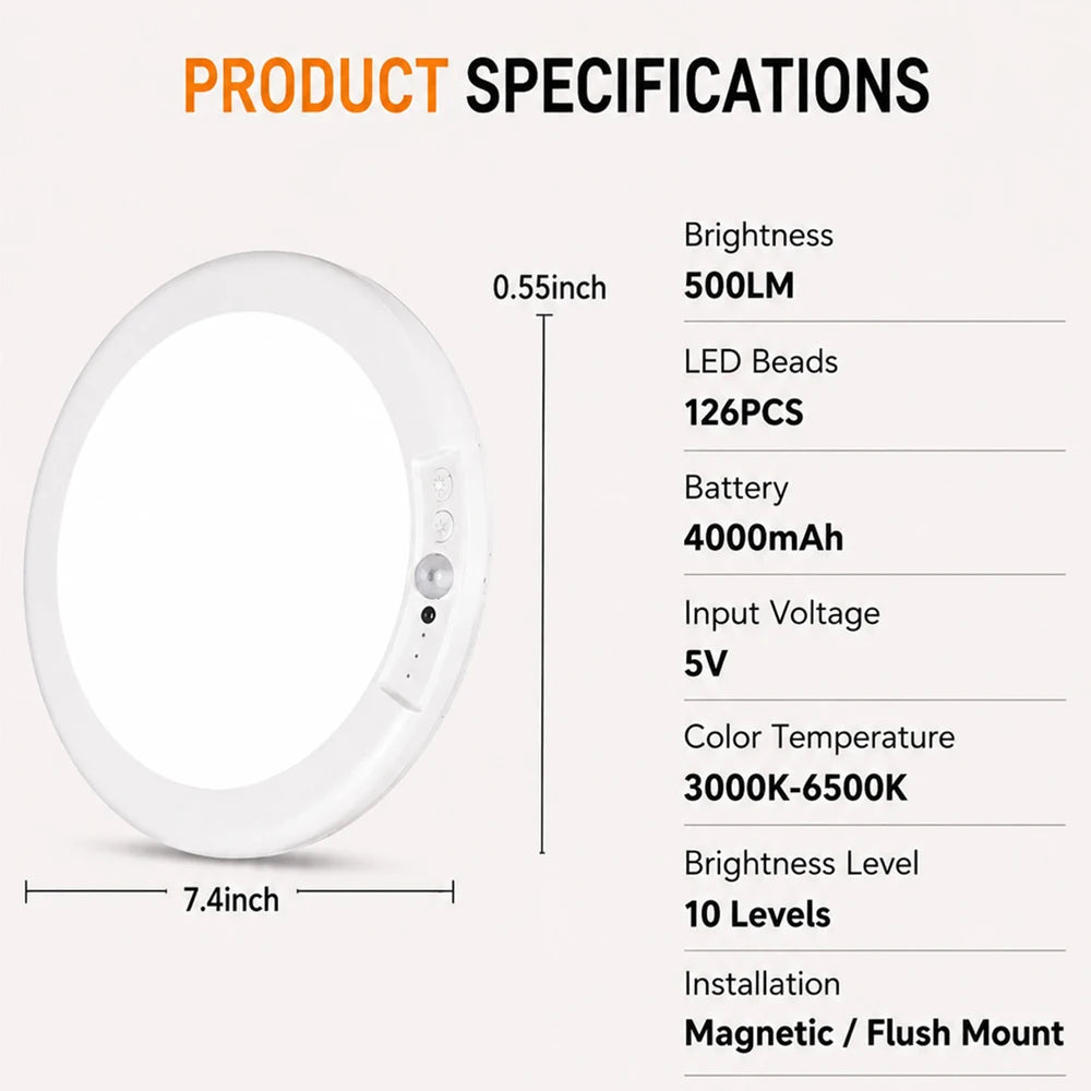 DUMILOO Rechargeable Motion Sensor Ceiling Light With Remote Control