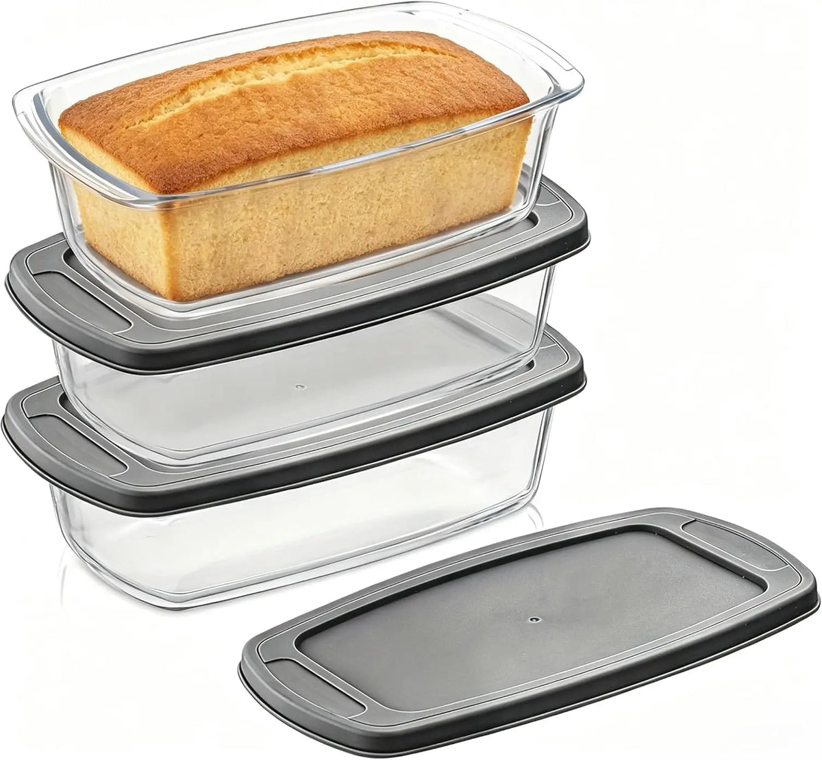 Glass Loaf Pan With Lid For Baking Storing And Serving