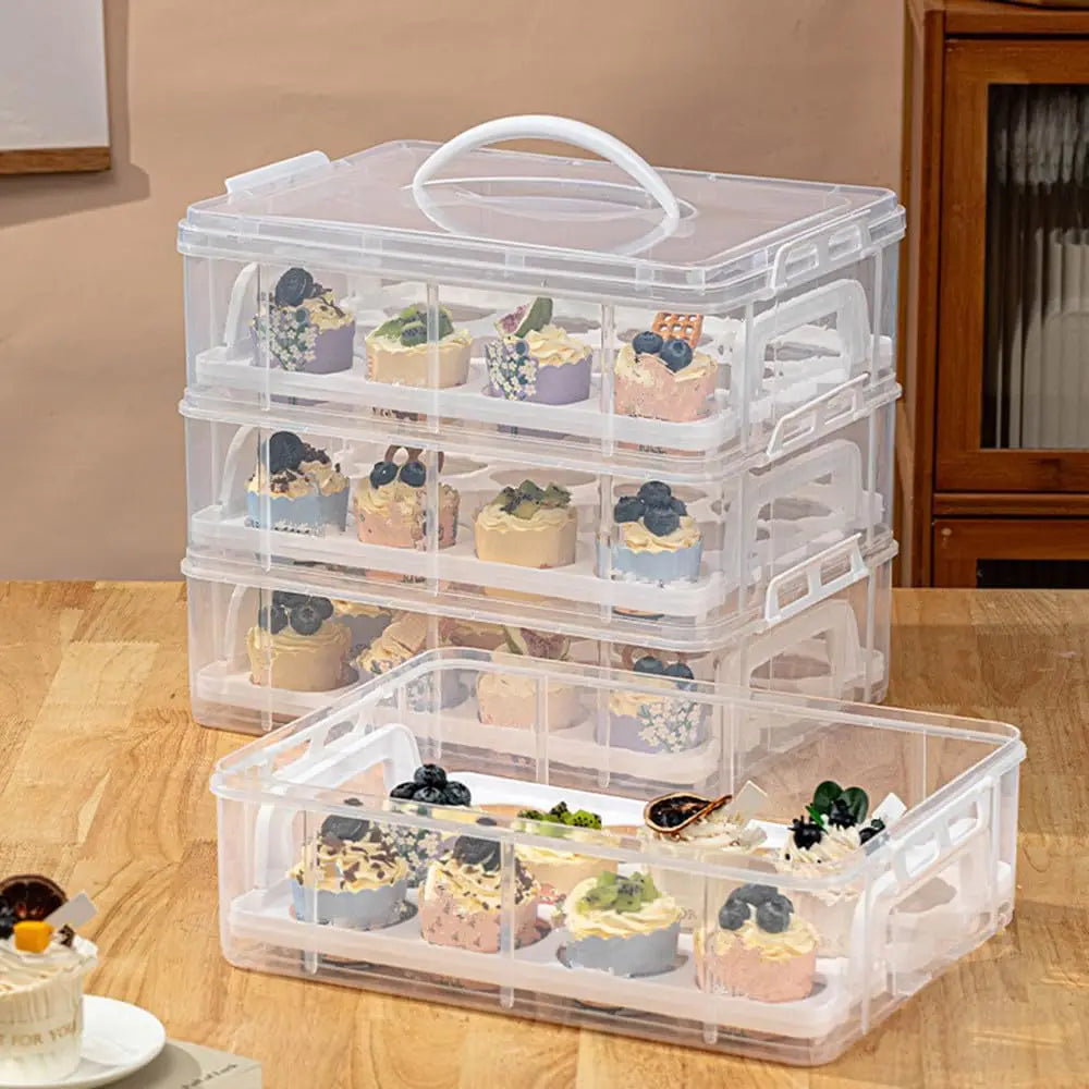 Bymaocar 4 Tier Cupcake Carrier Container Holds 48 Cupcakes