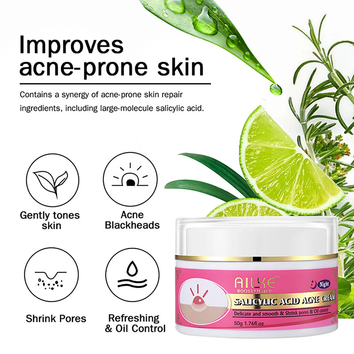 AILKE Natural Brightening Cream Set Removes Stains and Acne