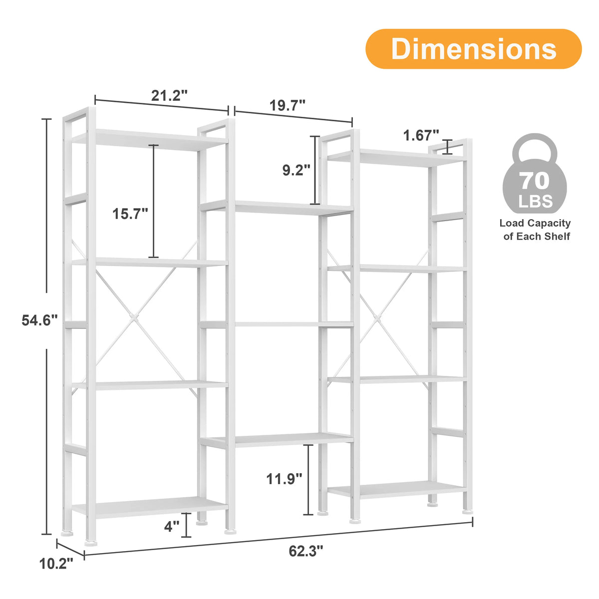 Four Tier Metal Bookshelf For Modern Home Storage And Display