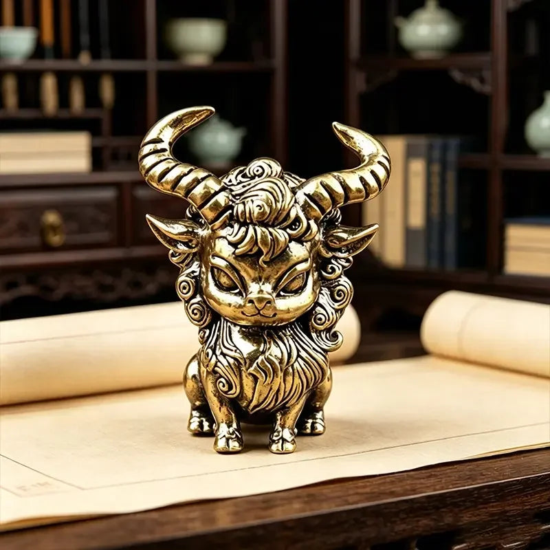 Brass Demon Metal Sculpture Goblin Home Decor Ornament Figure