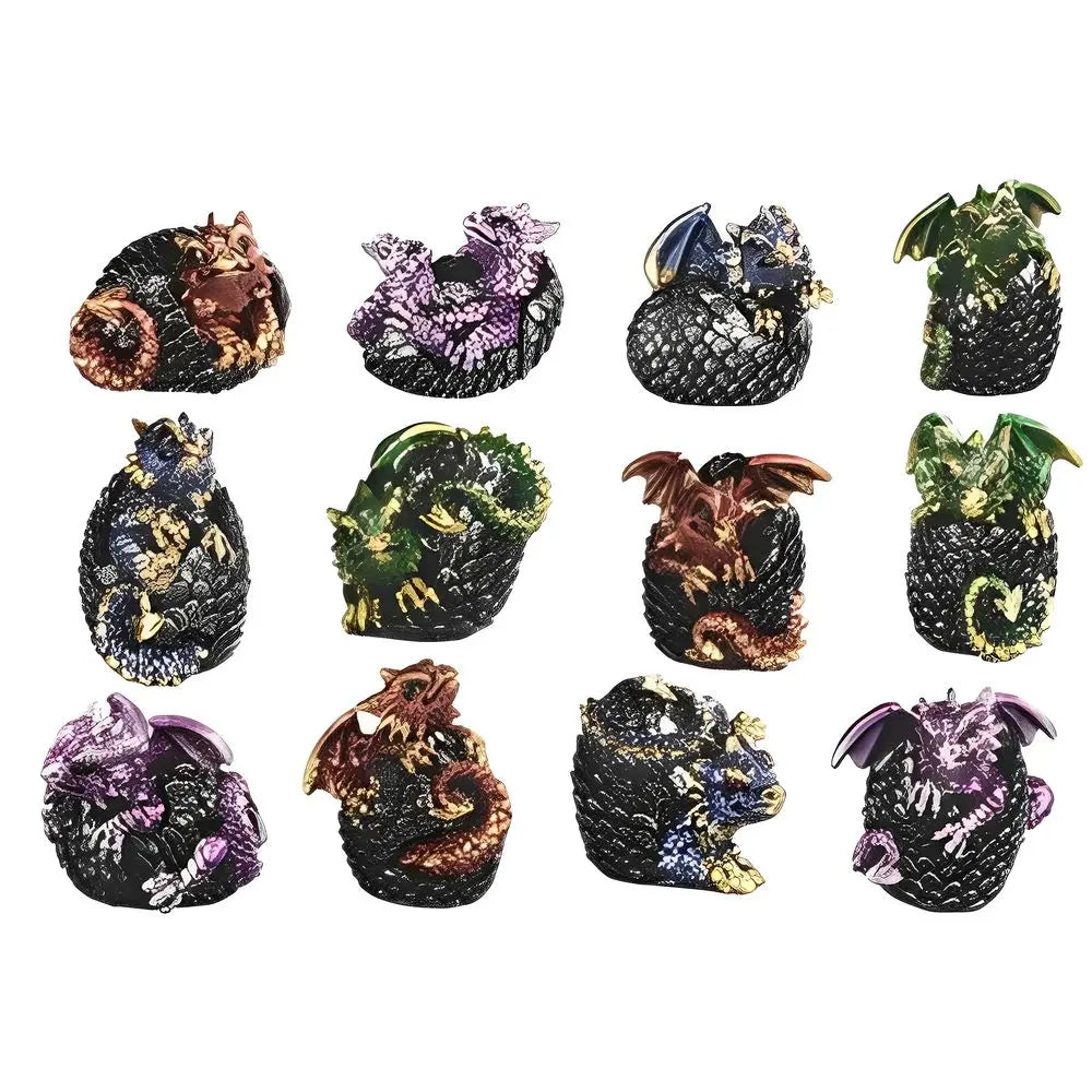 Stealstreet Mini Dragon Figurine Set With Crystal Geode Base