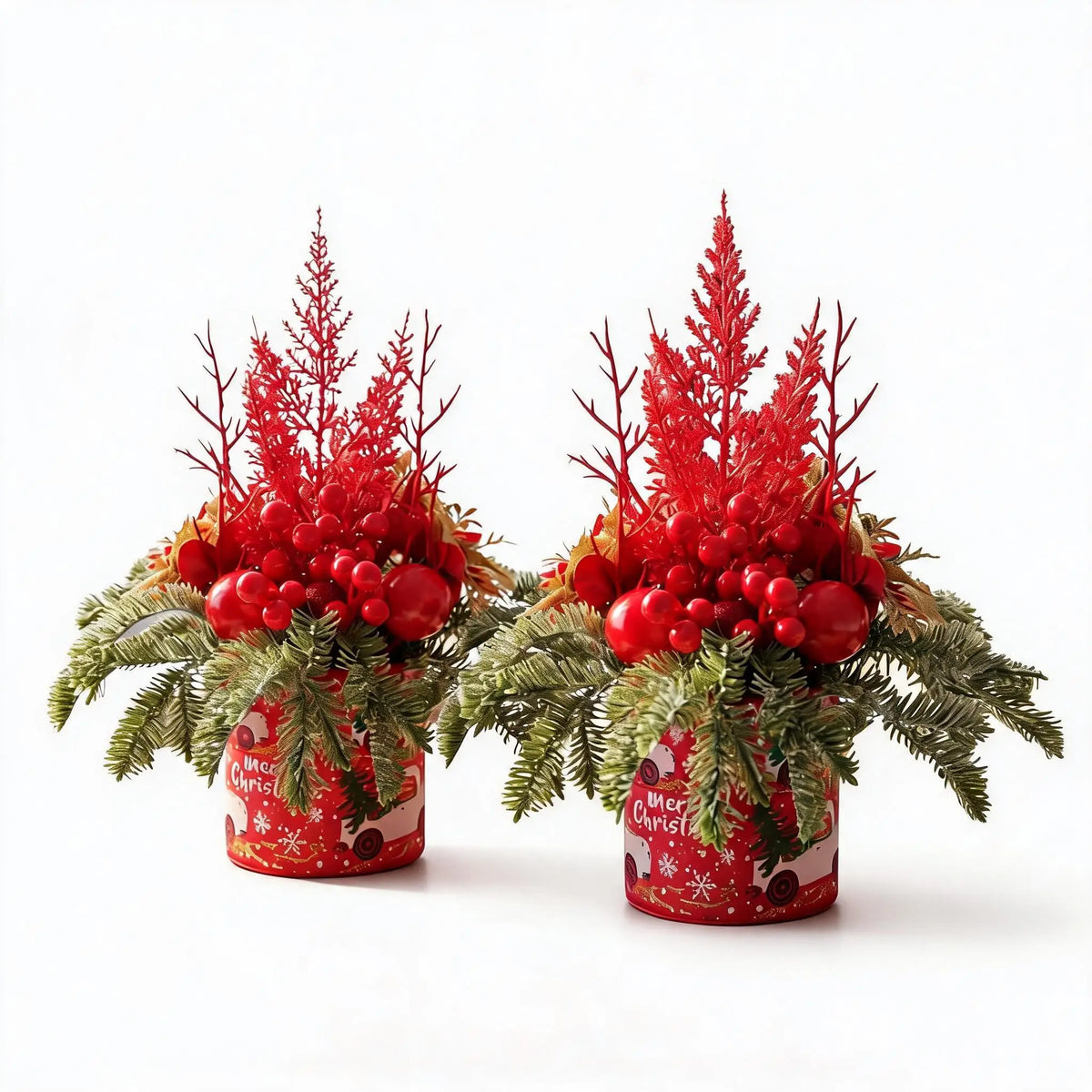 Decorated Mini Christmas Trees for Festive Tabletop Home Decor