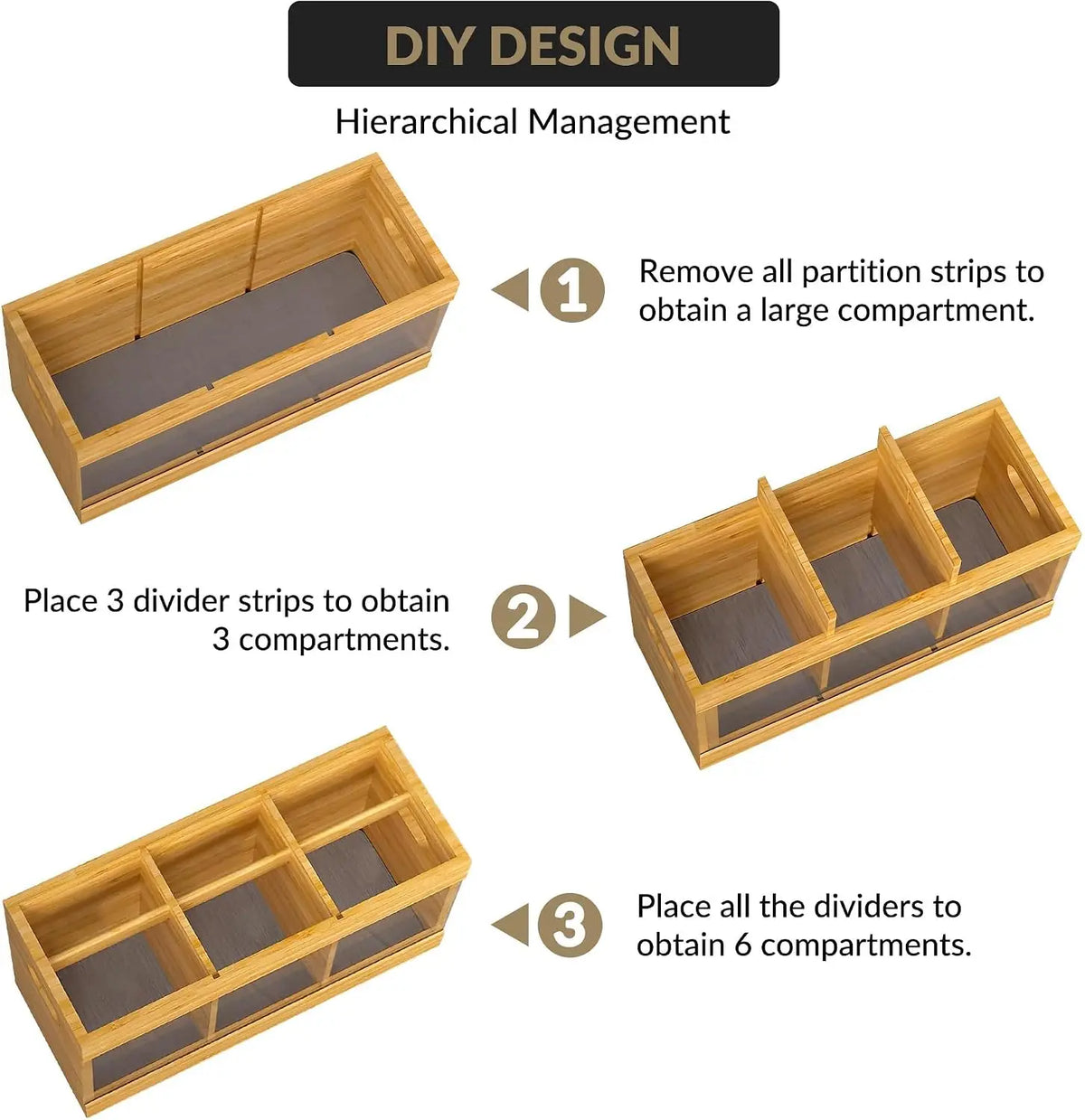 Garvee Bamboo Utensil Organizer With Diatomaceous Drying Mat