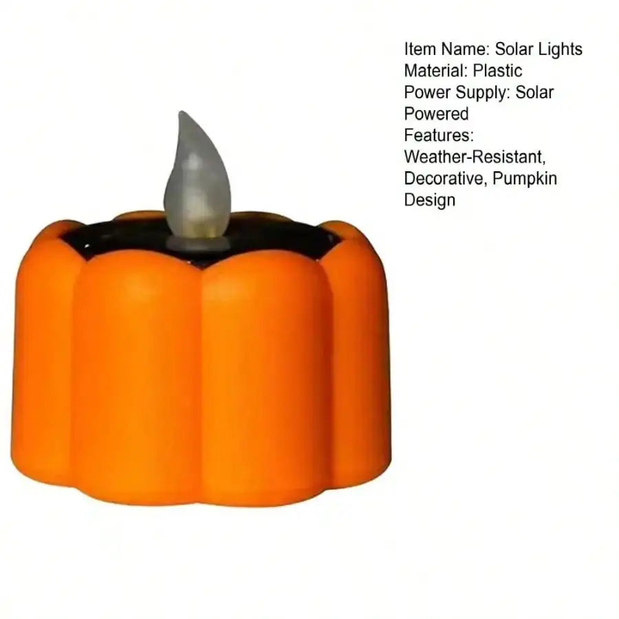 Outdoor Solar Pumpkin Lantern Lights With Flickering LED Glow