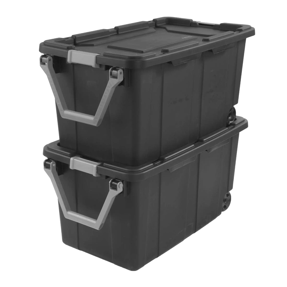 Sterilite Industrial Wheeled Plastic Storage Tote With Secure Lid