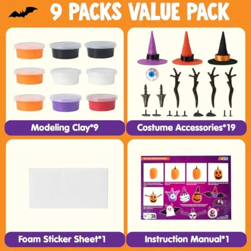 Joyfy Halloween Air Dry Clay Craft Kit For Kids Creative Fun