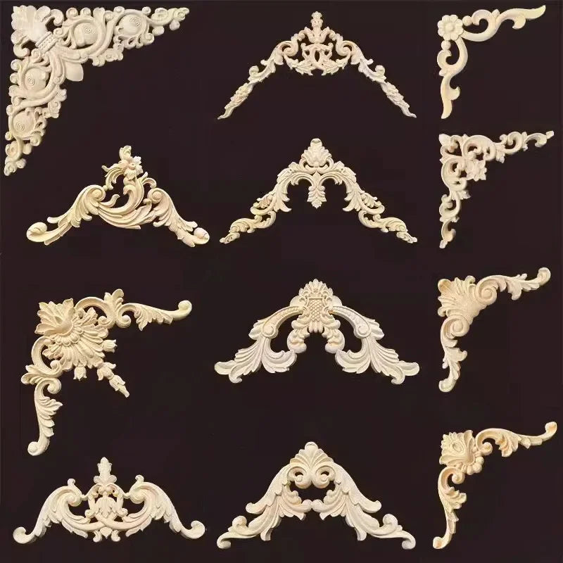 MaYupeT Wooden Corner Onlay Appliques for Furniture and Wall Decor