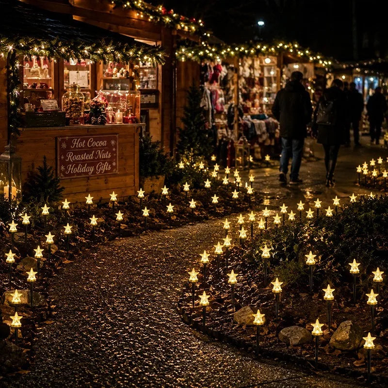 Solar Star String Lights for Gardens, Paths, Camping and Events