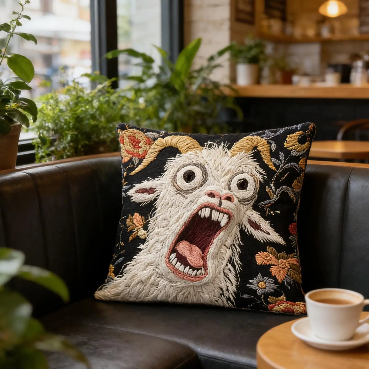 Decorative Screaming Goat Throw Pillow Cover For Modern Home Sofas