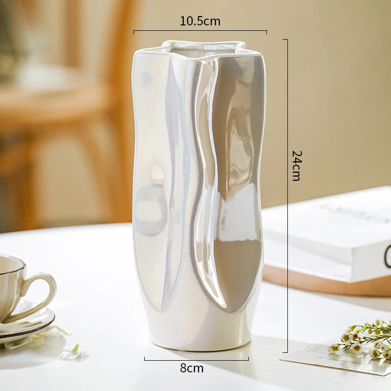 Luxury Electroplated Ceramic Vase for Elegant Flower Arrangements and Decor
