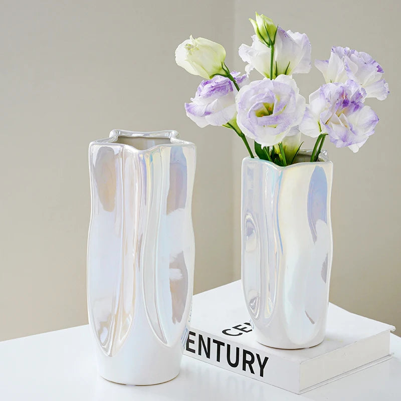 Luxury Electroplated Ceramic Vase for Elegant Flower Arrangements and Decor