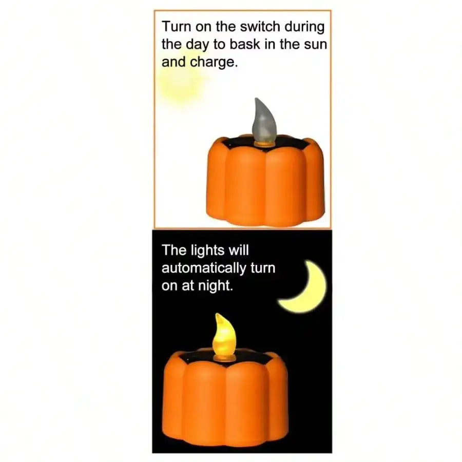 Outdoor Solar Pumpkin Lantern Lights With Flickering LED Glow