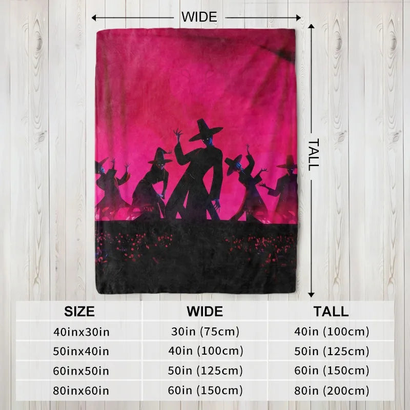 TOPTOY KPOP Witch Gathering Silhouette Fleece Throw Blanket