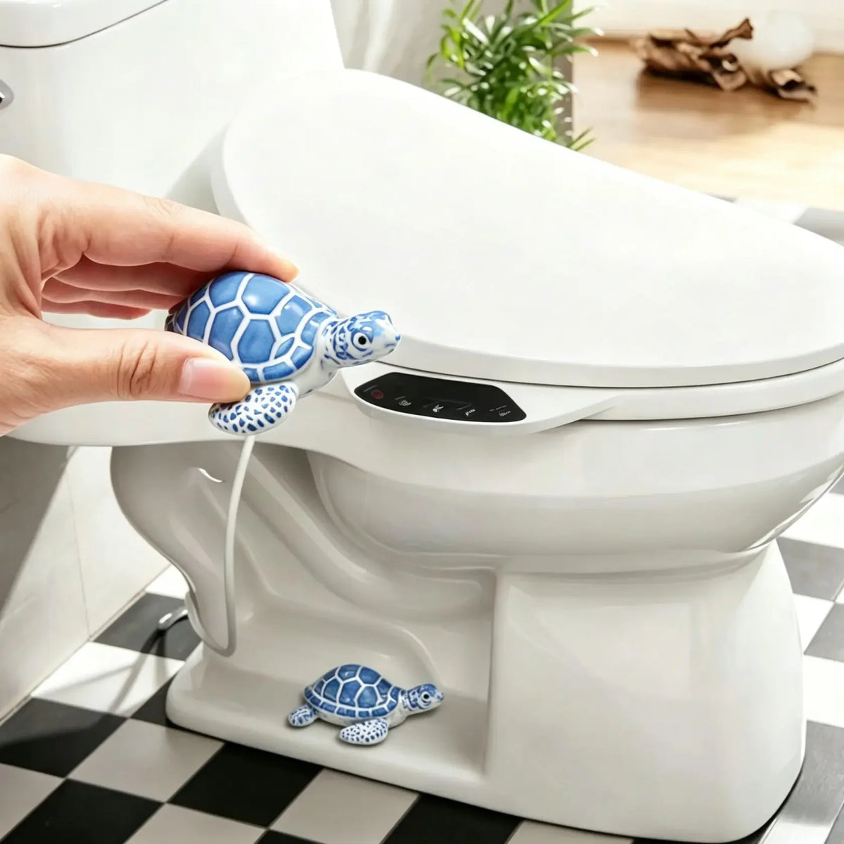 Alloy Decorative Toilet Bolt Caps With Turtle And Frog Theme