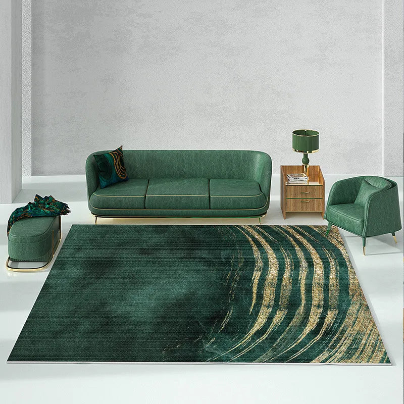 European Geometric Velvet Area Rug for Living Room and Bedroom