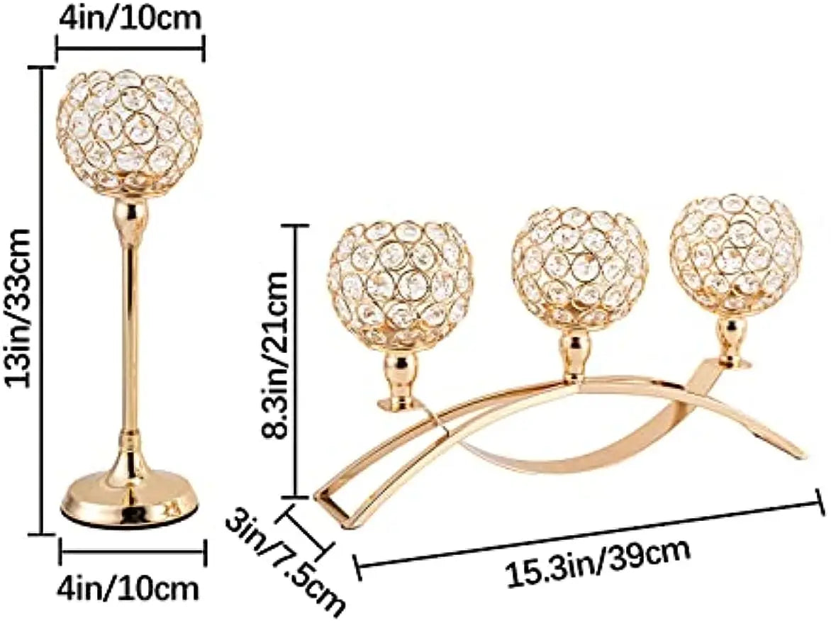 Vincigant Handmade 3-Arm Metal Candelabra Wedding Table Centerpiece Decor