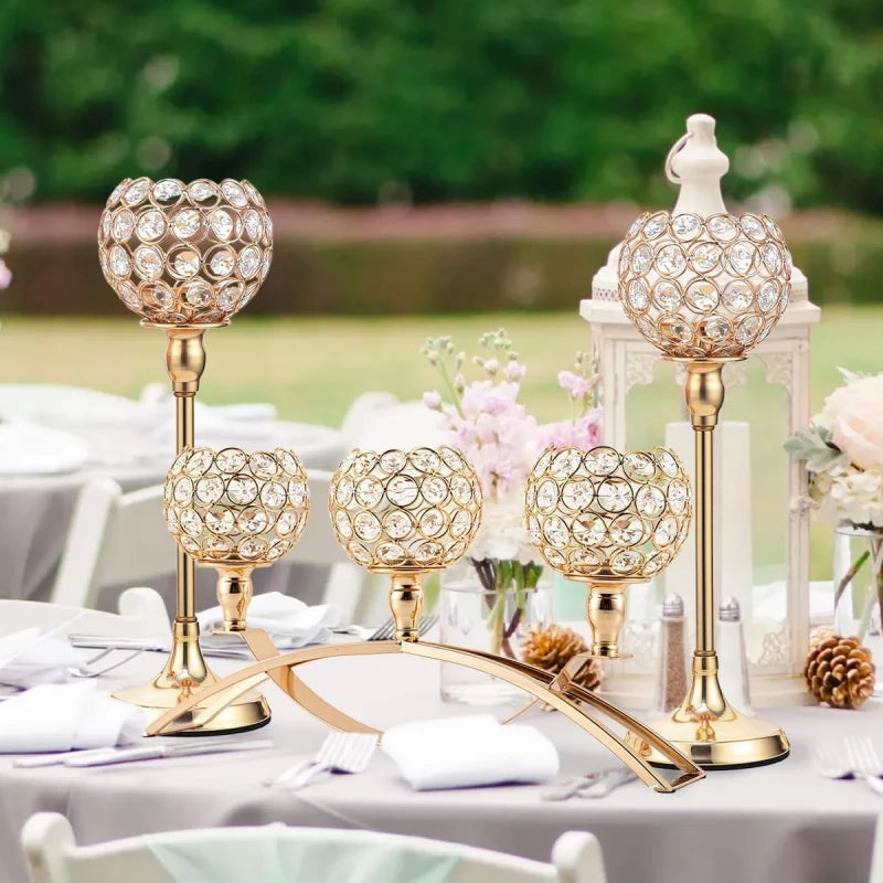 Vincigant Handmade 3-Arm Metal Candelabra Wedding Table Centerpiece Decor