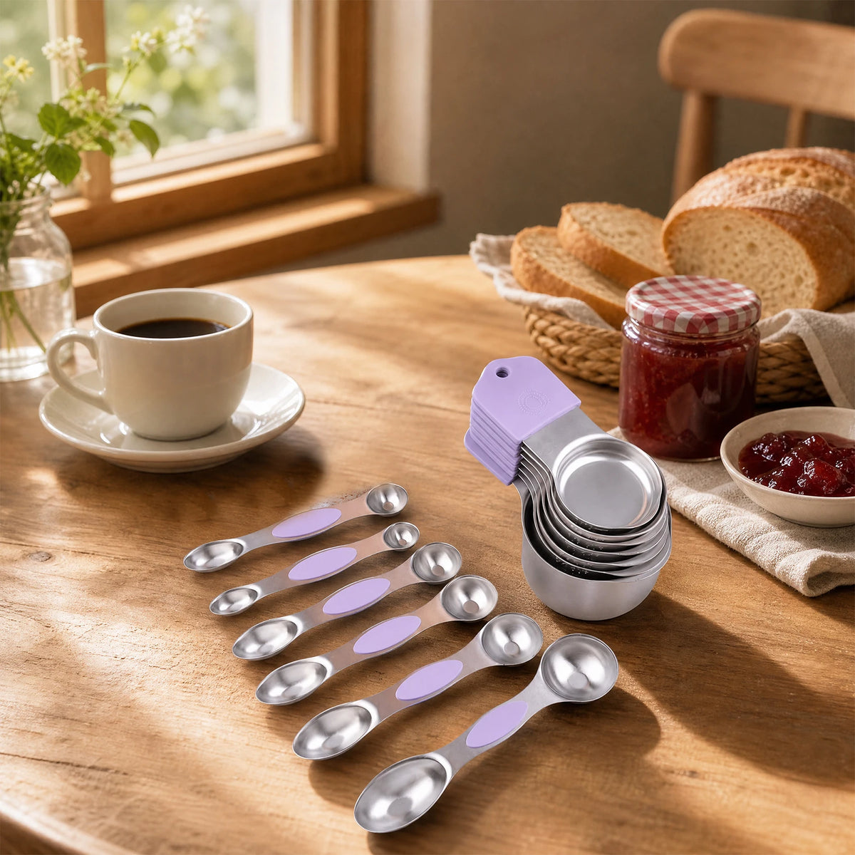 Stainless Steel Measuring Cups And Spoons Set For Baking and Cooking