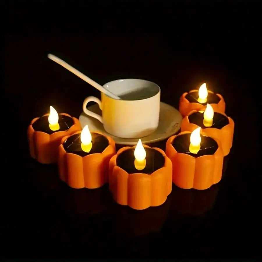 Solar Powered Pumpkin Flicker LED Lights for Halloween Outdoor Decorations