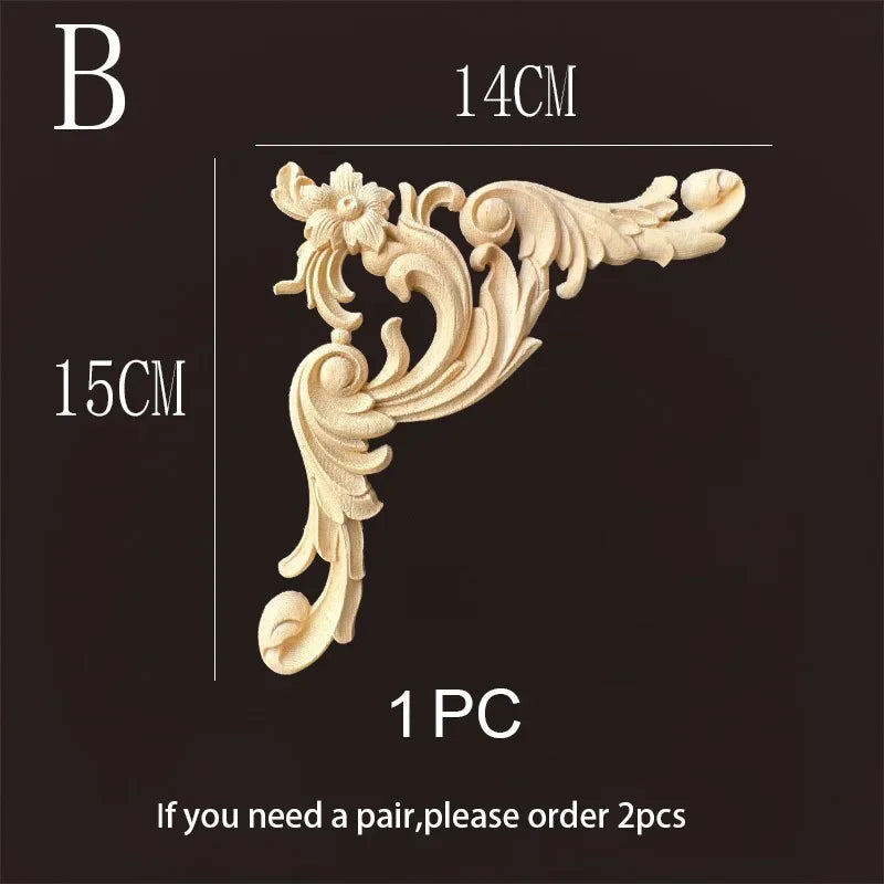 MaYupeT Wooden Corner Onlay Appliques for Furniture and Wall Decor
