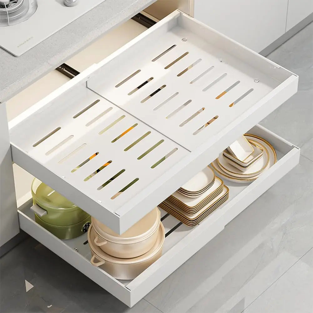 Garvee Adjustable Pull Out Cabinet Organizer With Slide Out Drawer