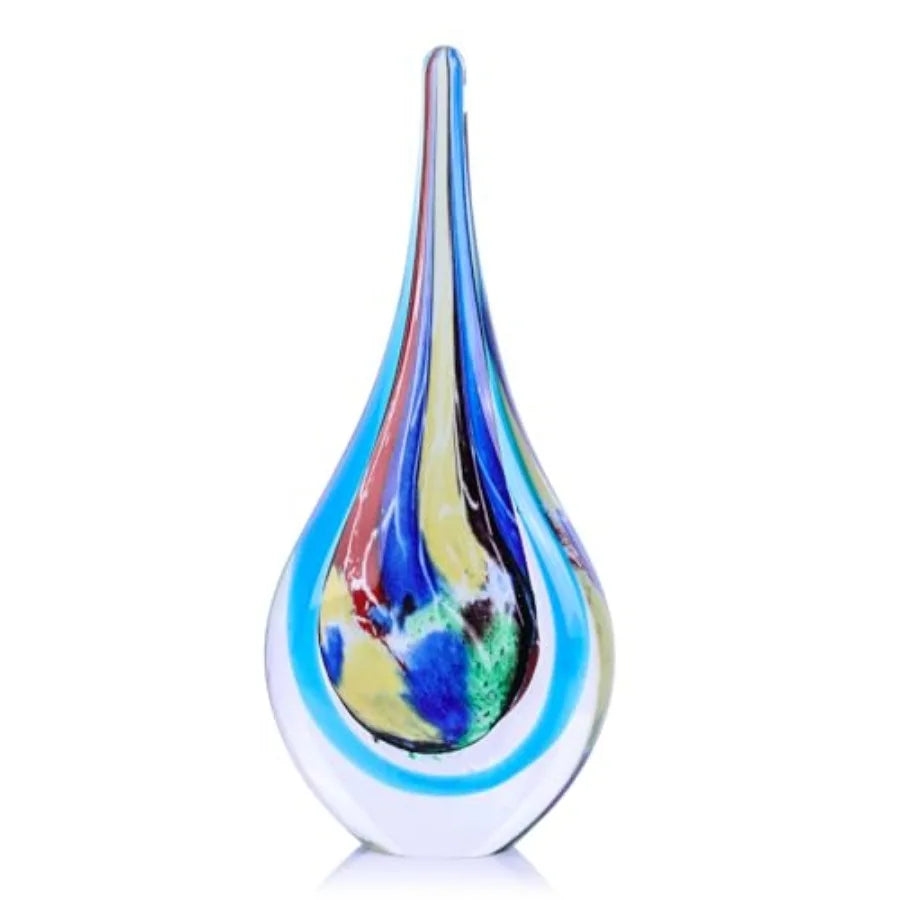 Modern Hand Blown Glass Sculpture Paperweight For Office Desk Decor
