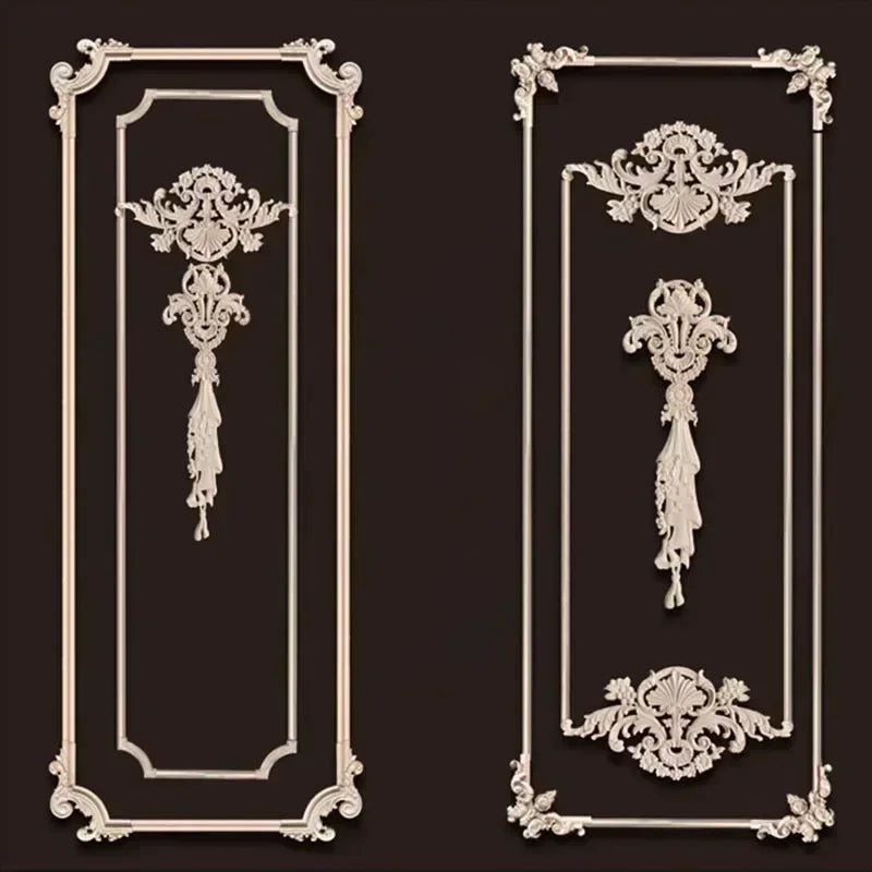 MaYupeT Wooden Corner Onlay Appliques for Furniture and Wall Decor