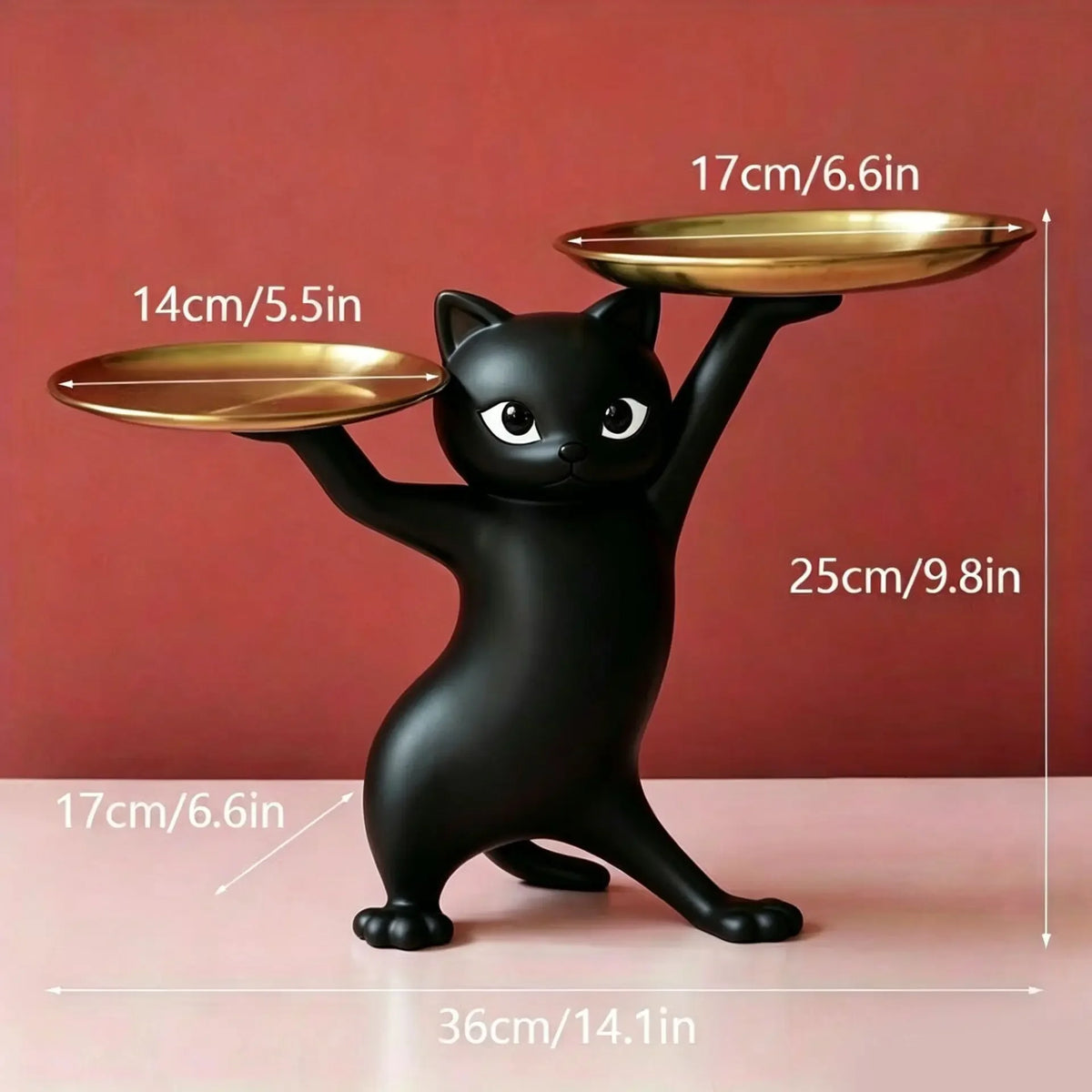 Cartoon Cat Key Holder Alloy Desk Ornament Home Decor Figurine