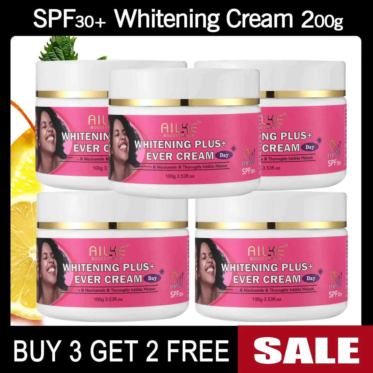 AILKE Natural Brightening Cream Set Removes Stains and Acne