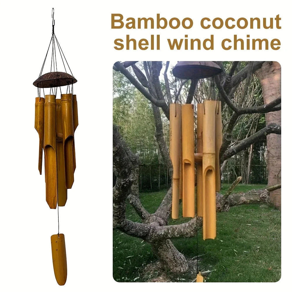 Bamboo Wind Chimes Outdoor Garden Home Decor Hanging Decoration