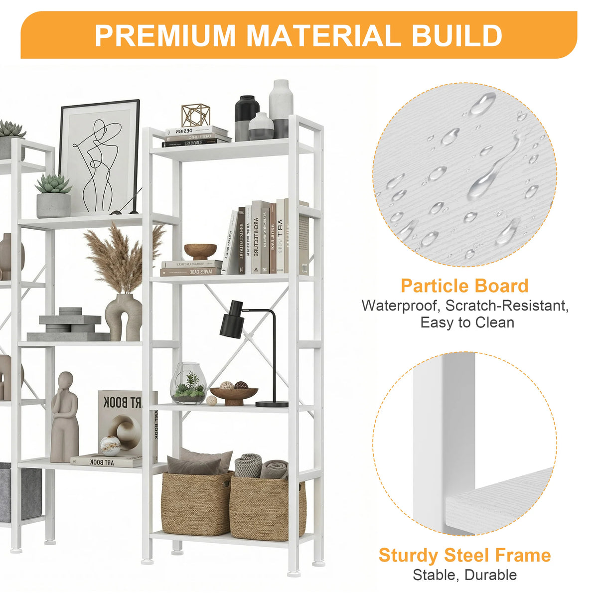Four Tier Metal Bookshelf For Modern Home Storage And Display