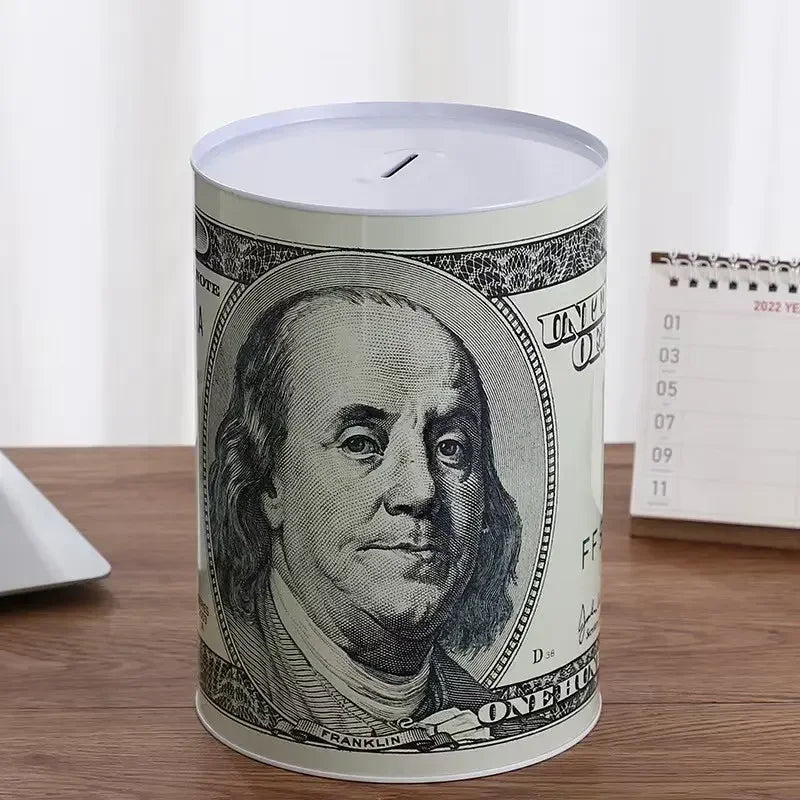 Matte Alloy Dollar Pattern Storage Tank For Home Decor