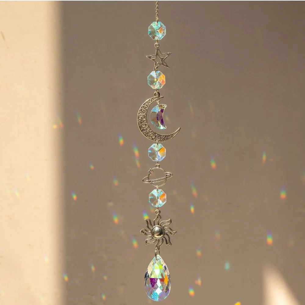 Crystal Rainbow Wind Chime Sun Catcher Home Garden Decor