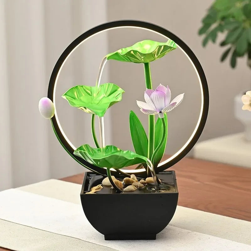 USB Powered Desktop Circulating Water Wealth Ornament for Home Decor